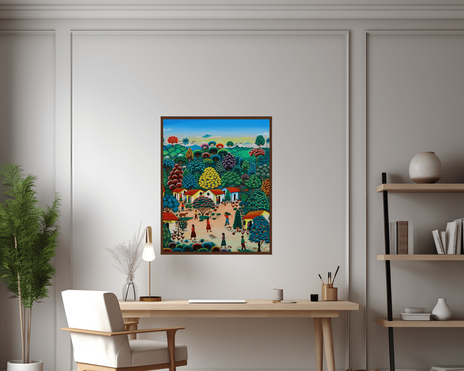 Original Painting "Delivering bananas" by Damary Maria Zoila Pineda 19.7" x 15.75" - ThePopUp Art Gallery