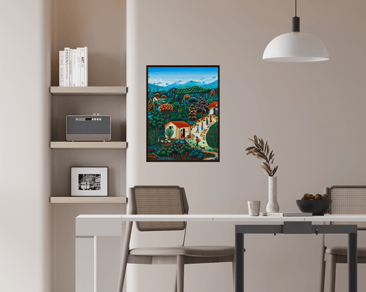 Original painting "Enchanted Meadow" by Damary Maria Zoila Pineda 11.8"x15.7" - ThePopUp Art Gallery