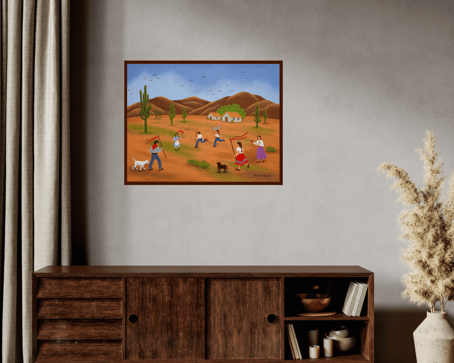 Original Painting "Jujuy Carnival" by Gema Grassi 13.8" x 17.7" - ThePopUp Art Gallery