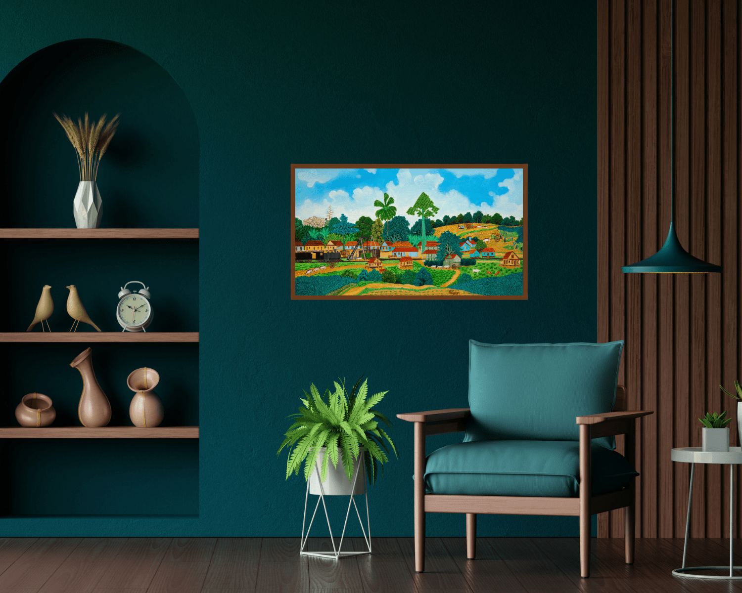 Original Painting "Bayate Sugar cane Harvest" by Luis Joaquin Rodriguez Arias 13.8"x24.2" - ThePopUp Art Gallery