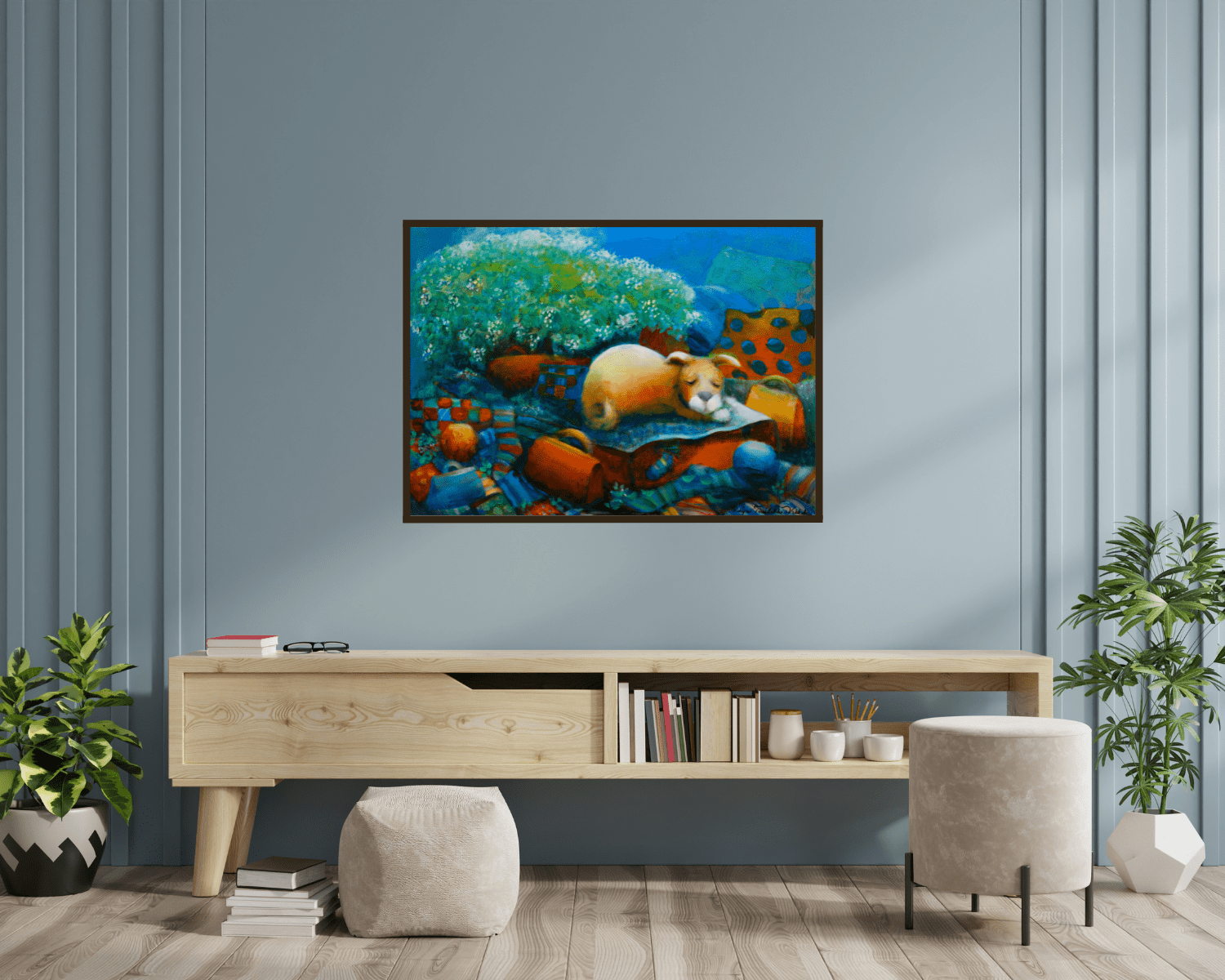 Original Painting "Sweet Dreams" by Raija Nokkala 19.7" x 27.6" - ThePopUp Art Gallery