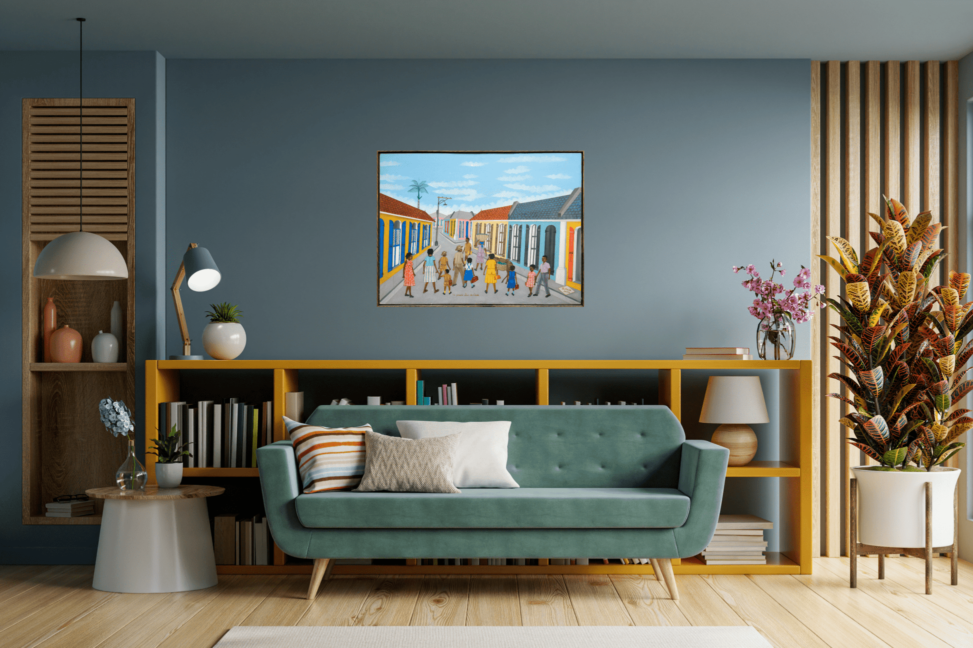 Original Painting "First Day of School" by Jean Claude Severe 25" x 33" - ThePopUp Art Gallery