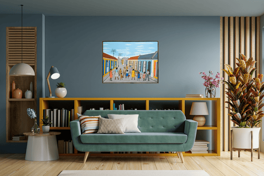 Original Painting "First Day of School" by Jean Claude Severe 25" x 33" - ThePopUp Art Gallery