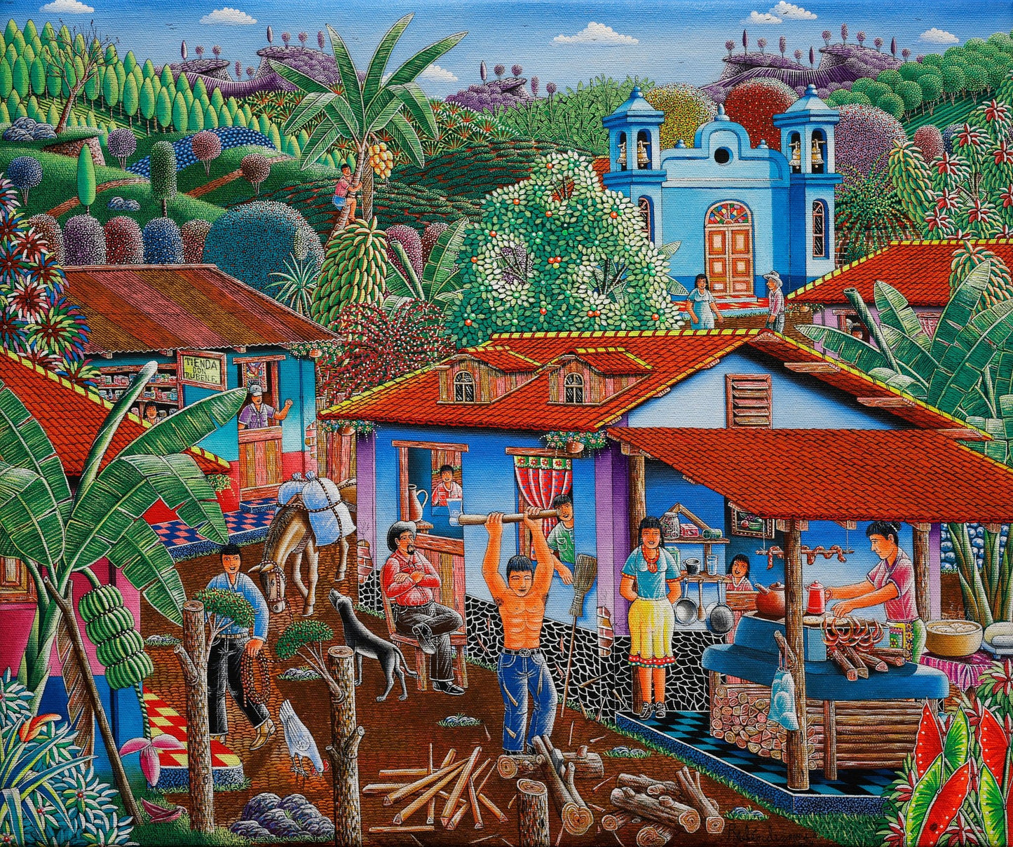 Original painting "Winning Her Hand" by Rigoberto Melendez 16.5" x 19.7" - ThePopUp Art Gallery