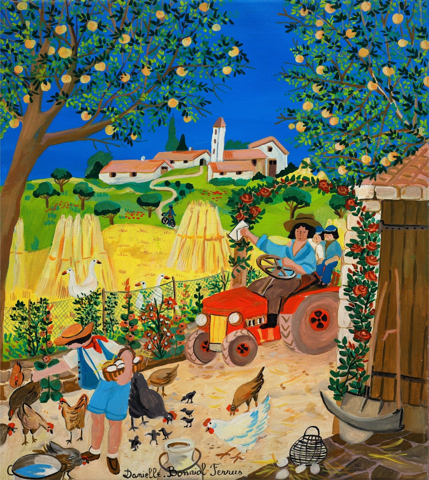 Original Painting "Good News" by Danielle Bonnol Ferou 21 1/4"x17" - ThePopUp Art Gallery