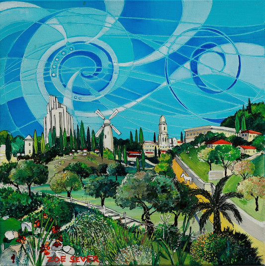 Original Painting "Jerusalem" by Zoe Sever, 11.8" x 11.8" - ThePopUp Art Gallery