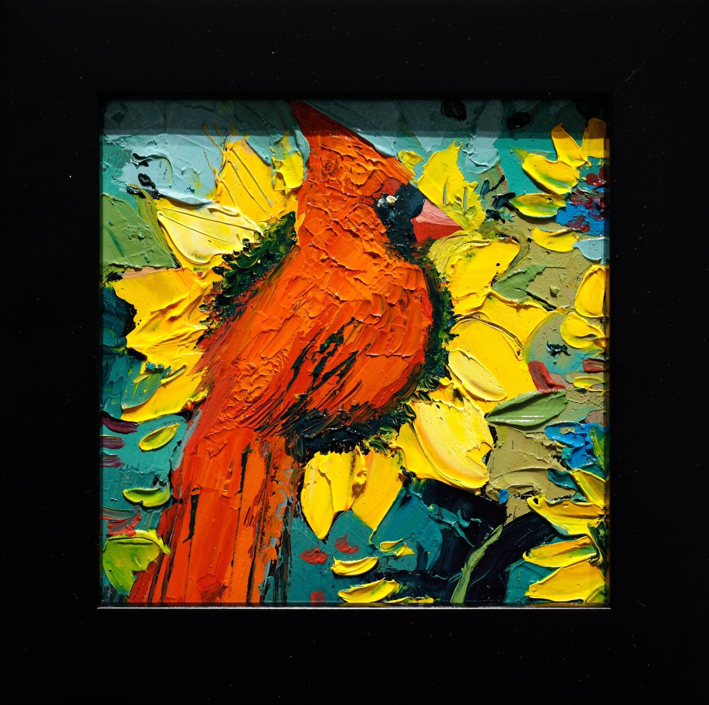 Original Painting "Ohio Voice 2" by Natalya Romanovsky 6" x 6" - ThePopUp Art Gallery