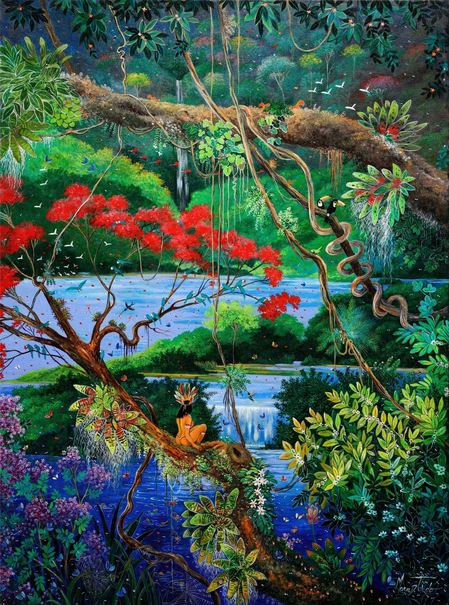 Original Painting "Solitude" by Mara Toledo 31 1/4" x 23 5/8" - ThePopUp Art Gallery