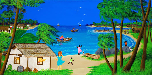 Original Painting "Strong Winds" by Ana Maria Dias 11 13/16" x 23 5/8" - ThePopUp Art Gallery