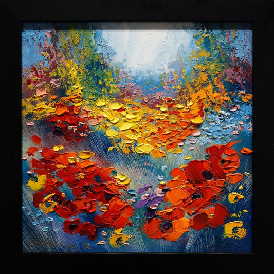 Original Painting "Wild Flowers 1" by Natalya Romanovsky 12" x 12" - ThePopUp Art Gallery