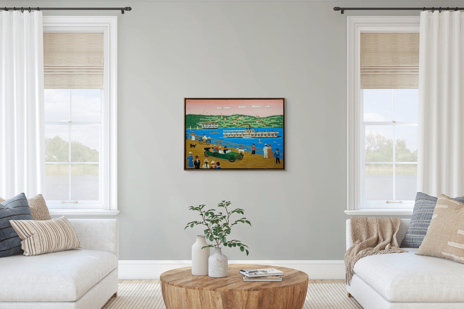 Original painting "Bridge Over the Oka River" by Valeriy Parachod 19.7" x 27.6" - ThePopUp Art Gallery