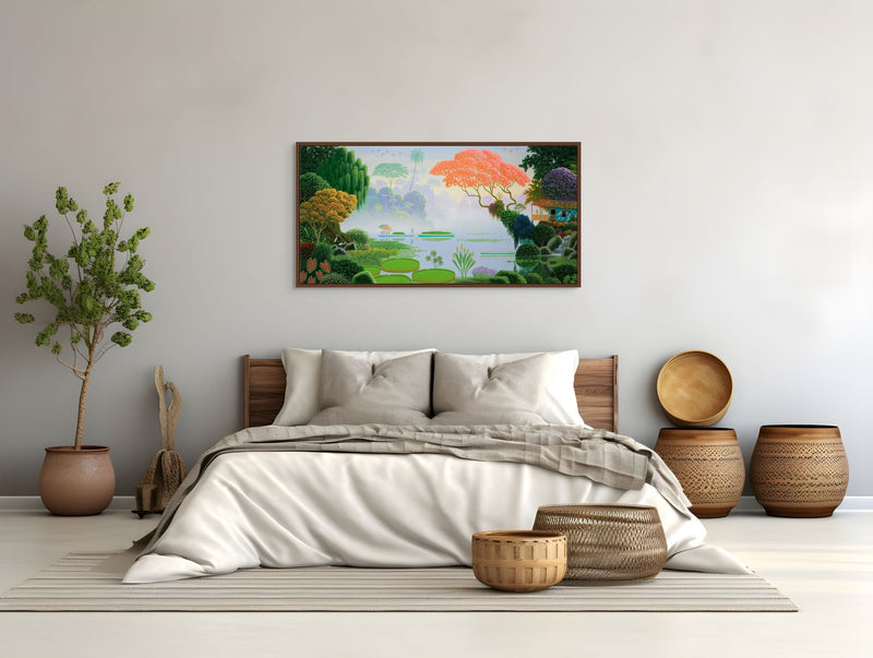 Original painting "Transporting Green Coconuts" by Edivaldo Barbosa de Souza 23.6” x 47.2” - ThePopUp Art Gallery