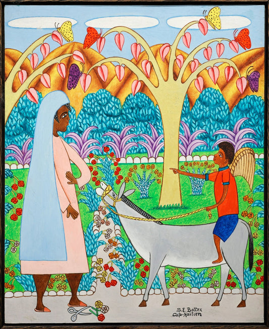 Original Painting "Annunciation By Archangel Gabriel" by Seymour Etienne Bottex 20" x 24" - ThePopUp Art Gallery