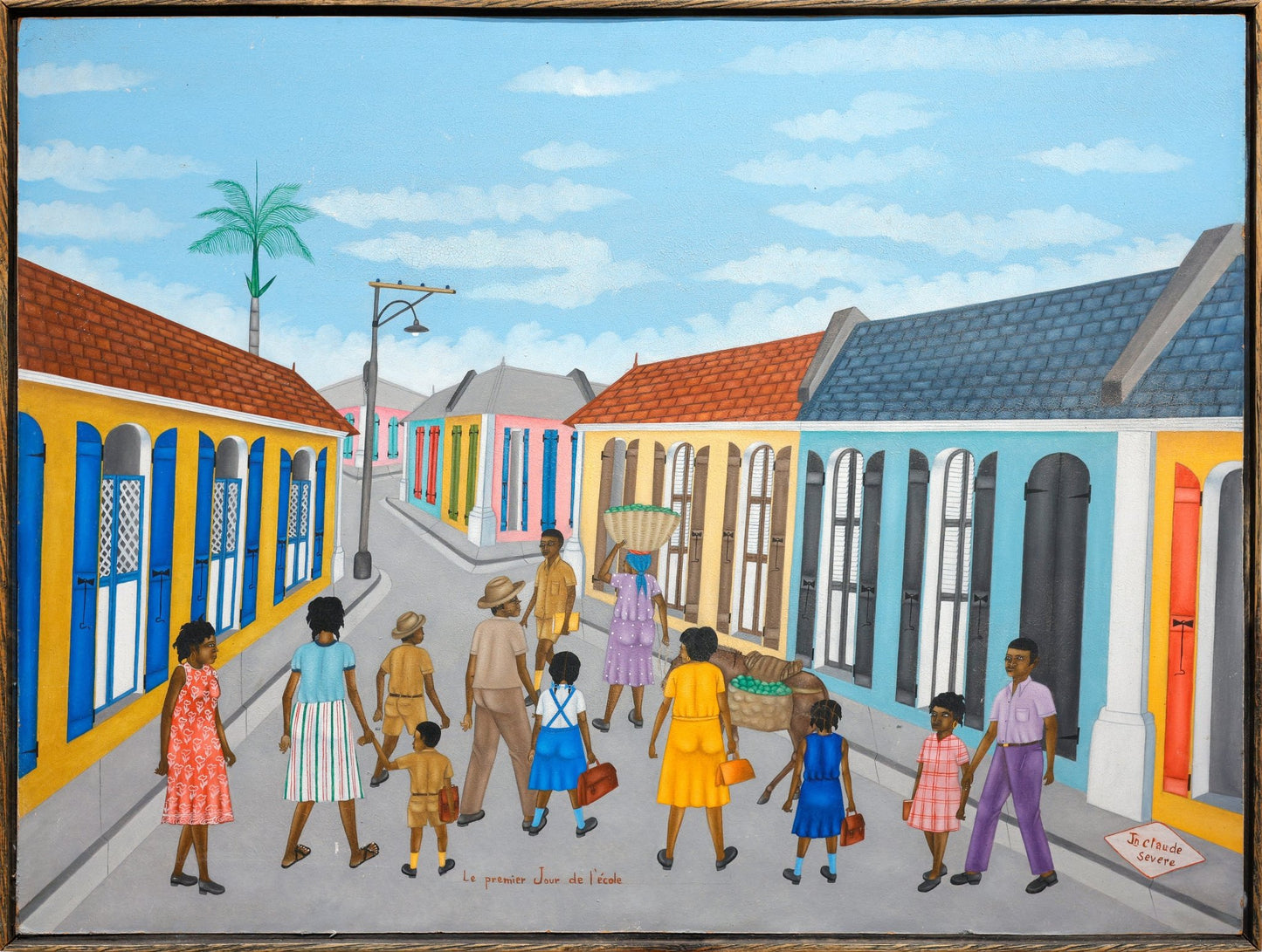 Original Painting "First Day of School" by Jean Claude Severe 25" x 33" - ThePopUp Art Gallery