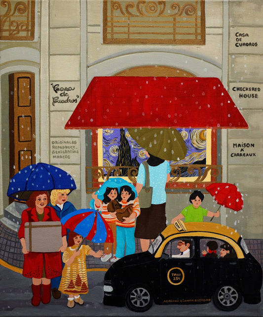 Original Painting "House of Artworks" by Adriana Giancrisostomo 19.69" x 23.62" - ThePopUp Art Gallery