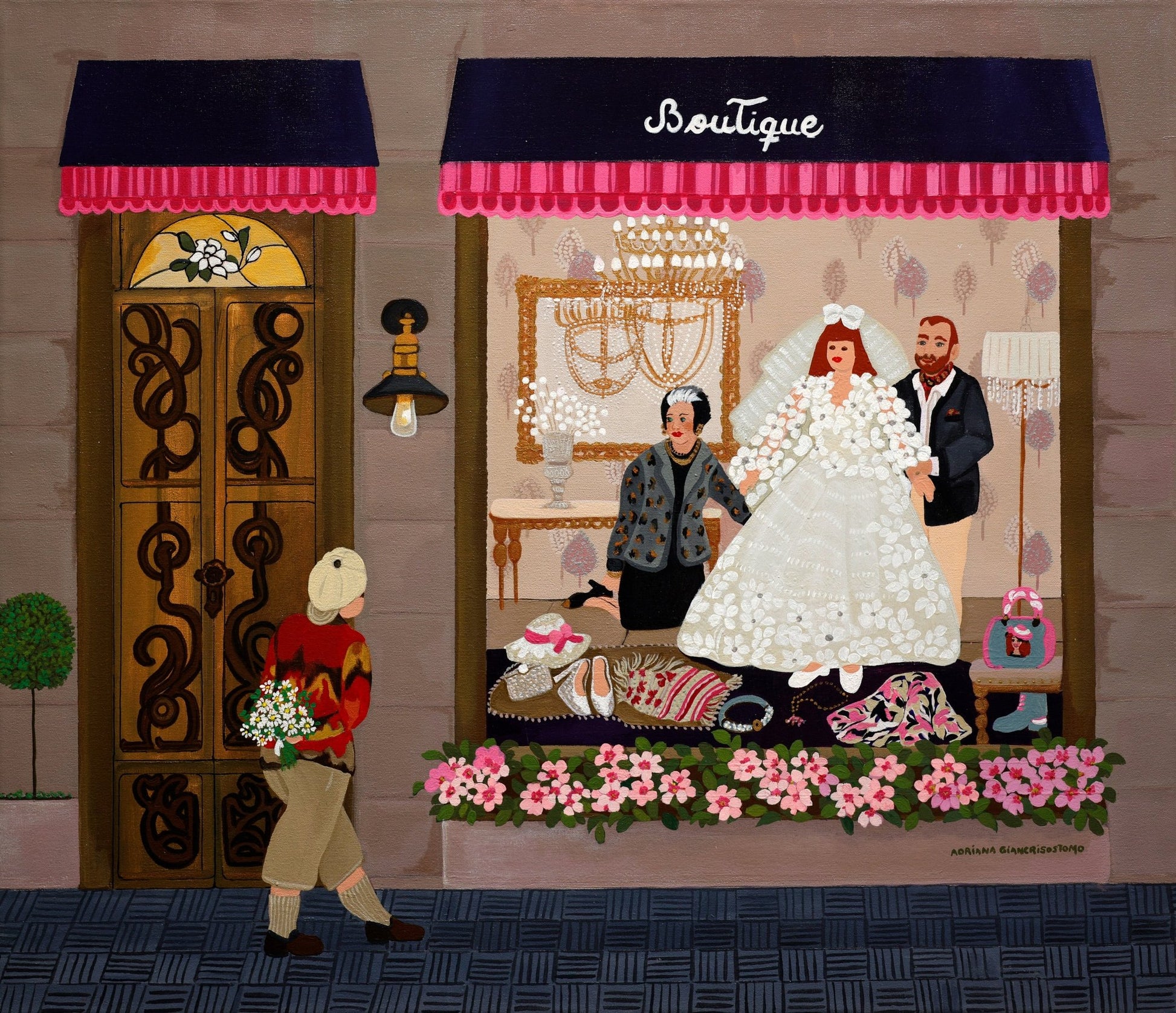 Original Painting "Paperboard Stone" by Adriana Giancrisostomo 23.62" x 27.56" - ThePopUp Art Gallery