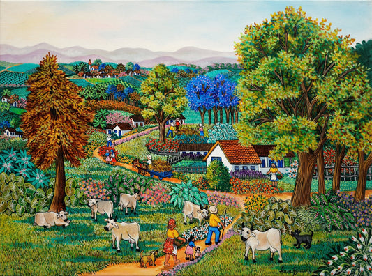 Original Painting "Santa Rita Farm" by Lucia Boccini 19 3/4" x 27 3/8" - ThePopUp Art Gallery