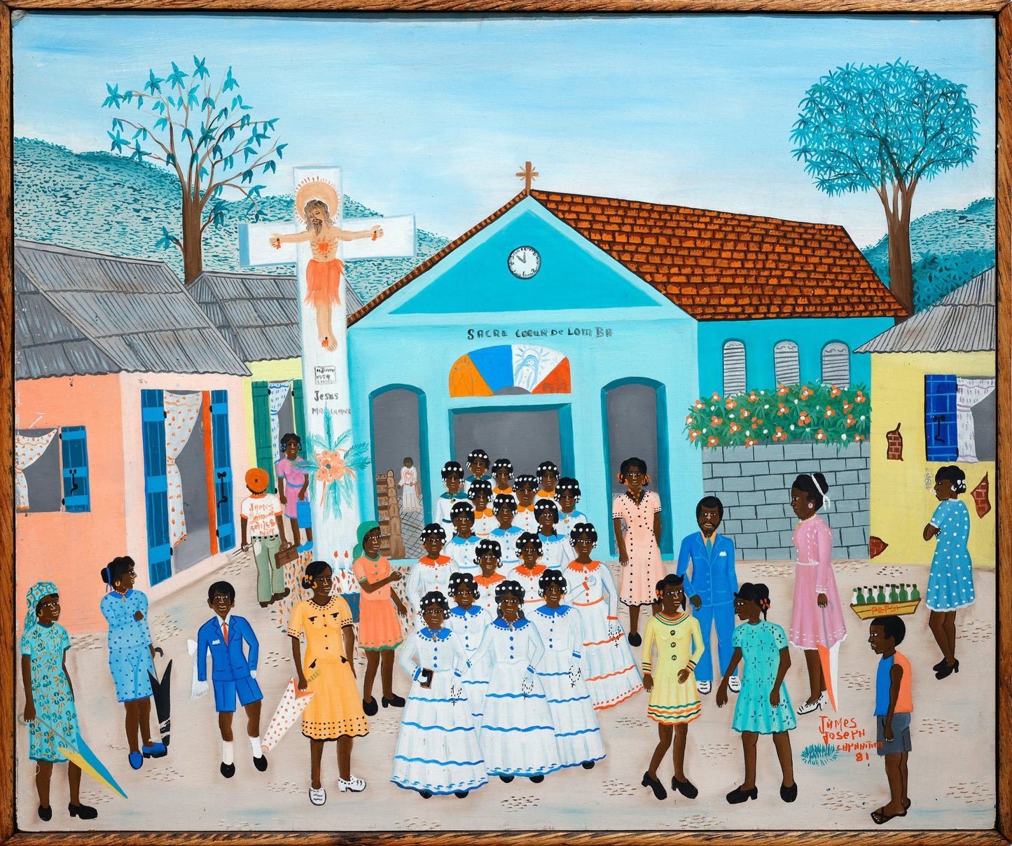 Original Painting "Sunday Mass" by James Joseph 24" x 32" - ThePopUp Art Gallery