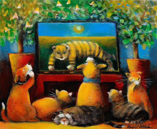 Original Painting "Thriller" by Raija Nokkala 17.3" x 21.3" - ThePopUp Art Gallery