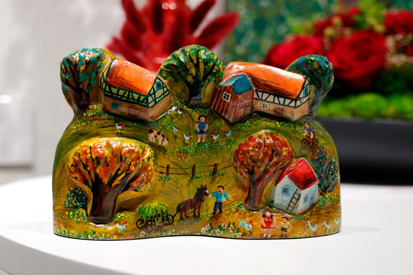 Original sculpture "Wood Sculpture ll" by Olaf Ulbricht 4.33" x 6.69" x 1.57" - ThePopUp Art Gallery