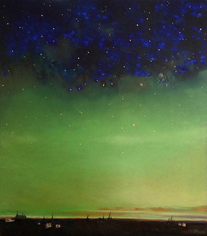 Original Painting "Under the Stars" by Olivia De Rossi 31.5" x 27.6" - ThePopUp Art Gallery