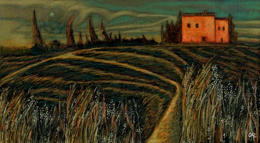 Original Painting "The Dry Grass" by Olivia De Rossi 15.75" x 31.5" - ThePopUp Art Gallery