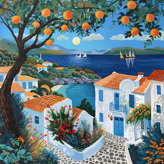 Print "Bouquet by the Sea" by Arielle Mamina 39" x 39" - ThePopUp Art Gallery